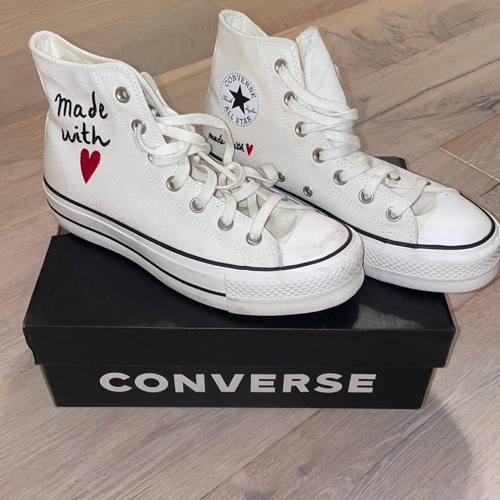 White Platform Converse